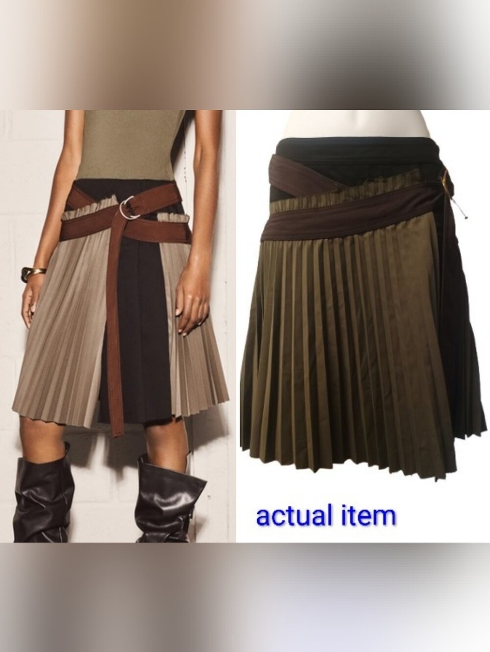 NWT Zara SRPLS MXD Pleated Skirt Womens Size:XS